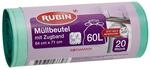 RUBIN M&uuml;llbeutel mit Zugband 60 l 1 x 20 St&uuml;ck jetzt noch rei&szlig;fester, Ma&szlig;e:...