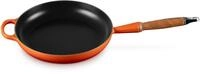 LE CREUSET Signature gusseiserne Bratpfanne mit Holzgriff 26 cm Ofenrot,
