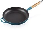 LE CREUSET Signature gusseiserne Bratpfanne mit Holzgriff 28 cm Deep Teal,