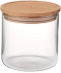 Bohemia Vorratsglas mit Holzdeckel, Modern, 0,4 l, Durchmesser 9,6 cm, H&ouml;he 9,5 cm