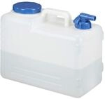 Relaxdays 15 L Wasserkanister, Ablasshahn, Schraubdeckel, tragbarer