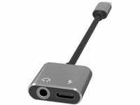TerraTec Connect C100 USB Type-C Adapter zu USB Type-C und 3,5mm Klinke, 272978, Grau