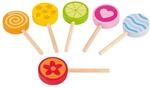 goki 51554 Lollies - Set aus 6 bunten Lollies aus Holz, Zubeh&ouml;r f&uuml;r Spielk&uuml;che und