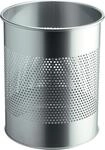 Durable Papierkorb Metall rund 15 Liter, Perforation 165 mm, silber, 331023