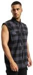Brandit Check Shirt Sleeveless, Farbe: Black/Grey, Gr&ouml;&szlig;e: 3XL