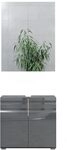 Vicco Badm&ouml;bel-Set Fredd, Anthrazit Hochglanz, 56 cm, besteht aus Badspiegel und