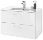 BEST Waschbeckenunterschrank h&auml;ngend mit Waschbecken in Wei&szlig; - Bad...