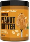 Body Attack Peanut Butter Creamy, 1kg - Erdnussbutter 30% Protein ohne...