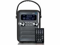 Lenco PDR-051 Tragbares DAB+ Retro Radio - PLL FM Radio mit Bluetooth - Integrierter