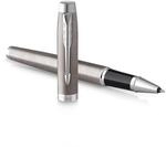 Parker IM Rollerball | Edelstahl mit Chrom-Zierteilen | feine Spitze mit schwarzer