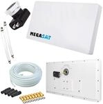 netshop 25 Megasat Flachantenne Profi Line H30 D2 Twin inkl. Fensterhalterung +...