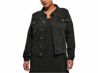 Urban Classics Women's Ladies Organic Denim Jacket Jacke, Black Washed, S