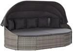 vidaXL Outdoor Sonneninsel mit Dach Gartenliege Liege Insel Gartenm&ouml;bel Lounge