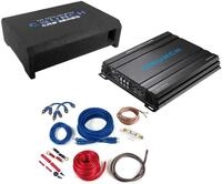 Crunch CBP 1000F | Flacher Subwoofer + 4-Kanal-Verst&auml;rker + kompletter Kabelsatz