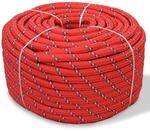 vidaXL Bootsseil Polypropylen 6 mm 500 m Rot