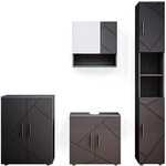 Vicco Badm&ouml;bel-Set Irma, Anthrazit Hochglanz, 80 cm
