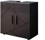 Vicco Waschbeckenunterschrank Irma, Anthrazit Hochglanz, 60 x 59 cm | mit