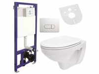Belvit WC-Vorwandelement Wand WC SET WC-Sitz Soft Close Komplettset Spülkasten...