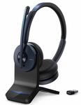 Anker PowerConf H700 mit Ladepad, Bluetooth Headset mit Mikrofon, Aktive