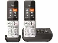 Gigaset Comfort 500A Duo analoges Telefon, Silber/schwarz, 2 Mobilteile