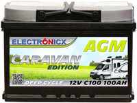 Electronicx Wohnwagen AGM Batterie 100Ah 12V - Mover Solarbatterie Camping...
