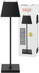 SIGOR Nuindie - Dimmbare LED Akku-Tischleuchte Indoor & Outdoor mit eckigem Schirm,