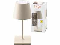 SIGOR Nuindie mini - Dimmbare kleine LED Akku-Tischlampe Indoor & Outdoor, IP54
