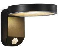 LED Wandleuchte RICA ROUND Solarleuchte, 5W, 3000K, IP44, schwarz