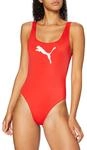 PUMA Damen Swimsuit Badebekleidung, Rot, L EU