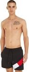 Tommy Hilfiger Herren Badeshorts Medium Drawstring Mittellang, Schwarz (Black), L