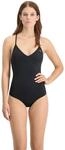 PUMA Damen Puma Dames V-hals Crossback Zwempak One Piece Swimsuit, Schwarz, L