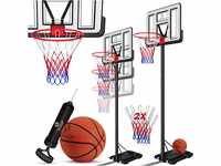 KESSER® Basketballkorb Premium Ständer Rollen Inkl. Basketball, 2x Netz +...