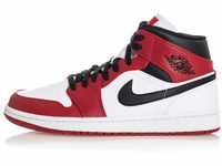 Nike Herren Air Jordan 1 Mid Basketballschuhe, Weiß White Gym Red Black 173,...