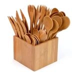 GR&Auml;WE Bambusbesteck, 41-teilig, Partybesteck aus Holz f&uuml;r 10 Personen,...