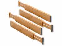 Kesper | Schubladentrenner 4er Pack, Material: Bambus, Maße: 45.5 x 1.5 x 6 cm,
