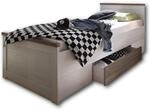 Stella Trading KOMFORT Stilvolles Einzelbett 100 x 200 cm mit Bettkasten -