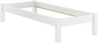 Erst-Holz&reg;Wei&szlig;es Niedriges Bettgestell 90 x 200 Kiefer Massiv