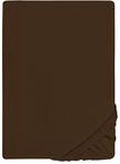 biberna Feinjersey Spannbettlaken 90x200-100x200 cm braun | 100% Baumwolle