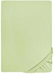 biberna Feinjersey Spannbettlaken 60x120 - 70x140 cm gr&uuml;n | 100% Baumwolle