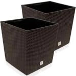 Deuba 2X Blumentopf 65L 40x40x41cm Rato Low Innentopf Mit Griffen Wetterfest