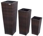 CASARIA&reg; Blumentopf 3er Set Polyrattangeflecht &Uuml;bertopf Wasserabfluss...