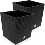 Deuba 2X Blumentopf 35L 32x32x33cm Rato Low Innentopf Mit Griffen Wetterfest