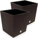 Deuba&reg; 2X Blumentopf 35L 32x32x33cm Rato Low Innentopf Mit Griffen Wetterfest