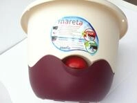 Plastia Schumm Mareta 25cm Elfenbein/Weinrot Blumenampel