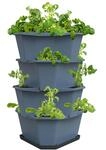 GUSTA GARDEN Paul Potato Kartoffelturm 4 Etagen Blau - Hochbeet Turm Kartoffeln -