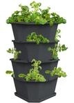 GUSTA GARDEN Paul Potato Kartoffelturm 4 Etagen Anthrazit - Hochbeet Turm...