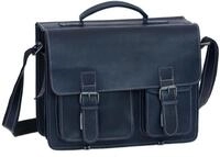 Greenburry Aktentasche Leder Schultasche XL Lehrertasche Tasche New Buffalo blau