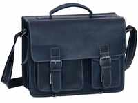 Greenburry Aktentasche Leder Schultasche XL Lehrertasche Tasche New Buffalo blau