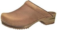 Sanita Clogs Damen Holz Pantolette Wood-Chrissy Open Leder 1200009W braun,
