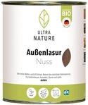 ULTRA NATURE Au&szlig;en Lasur, 0,75L, Nuss, Vegan, Nat&uuml;rlich Bio, L&ouml;semittelfrei,